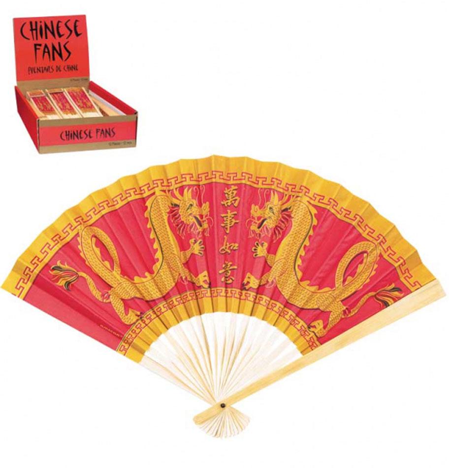 Chinese paper fan by Amscan 214000 ideal for Chinese New Year parties and celebrations. Available in the UK here at Karnival Costuymes online party shop.