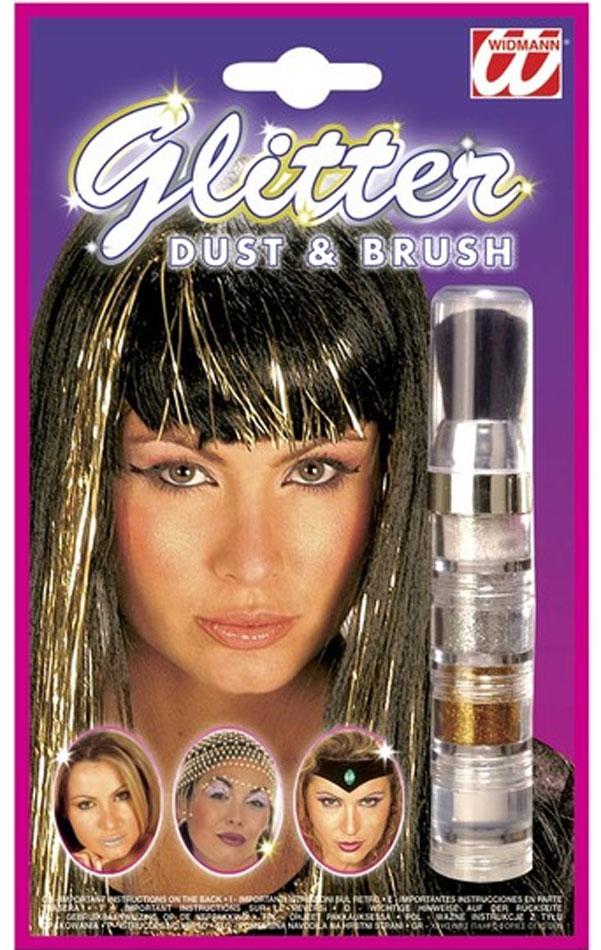 Hair and Body Glitter Dust and Brush Set by Widmann 4119S available here at Karnival Costumes online party shop