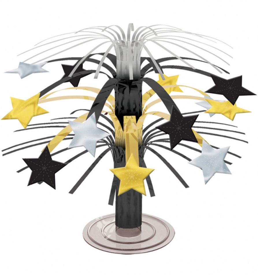 Hollywood Black & Gold Stars Cascade Centrepiece by Amscan 240053 available here at Karnival Costumes online party shop