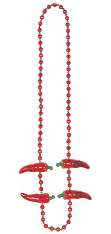 Fiesta Chilli Pepper Bead Necklace bby Amscan 399500 available here at Karnival Costumes online party shop