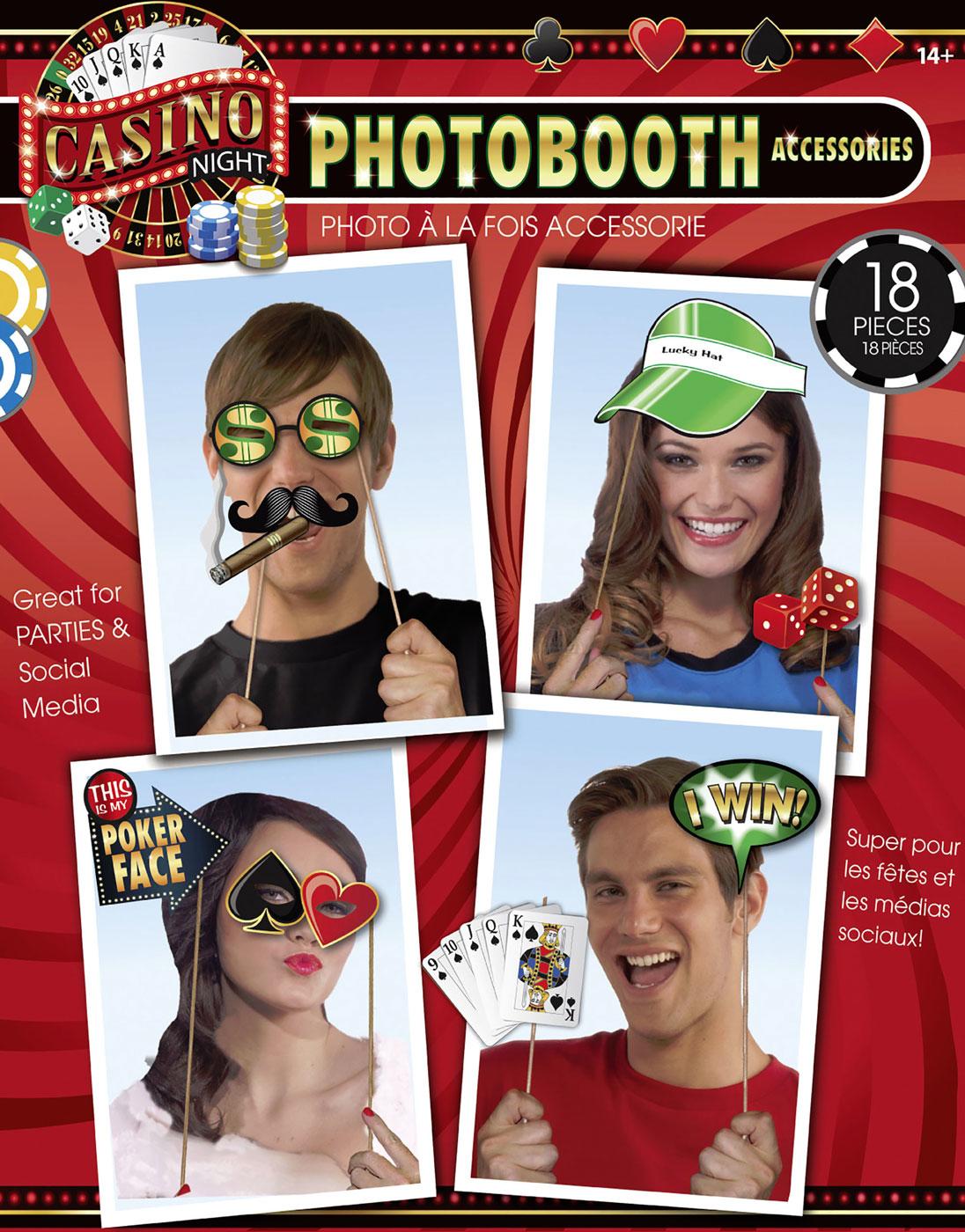 18 pce Casino Night Photobooth Props by Forum Novety 77554 and available from a massive selection here at Karnival Costumes online party shop