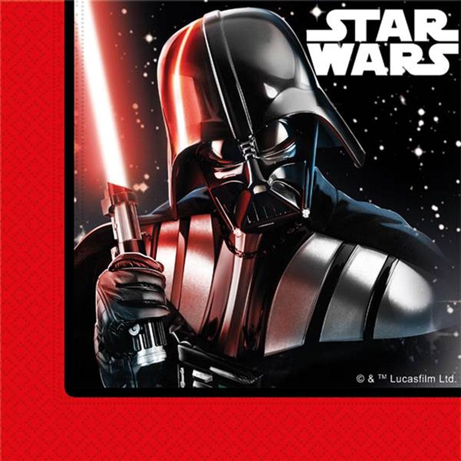 Pk 20 Star Wars Napkins in 2ply and measuring 33cm. By Pioneer Party 53869 and fiully licensed by Lucus Films, these are available here at Karnival Costumes online party shop