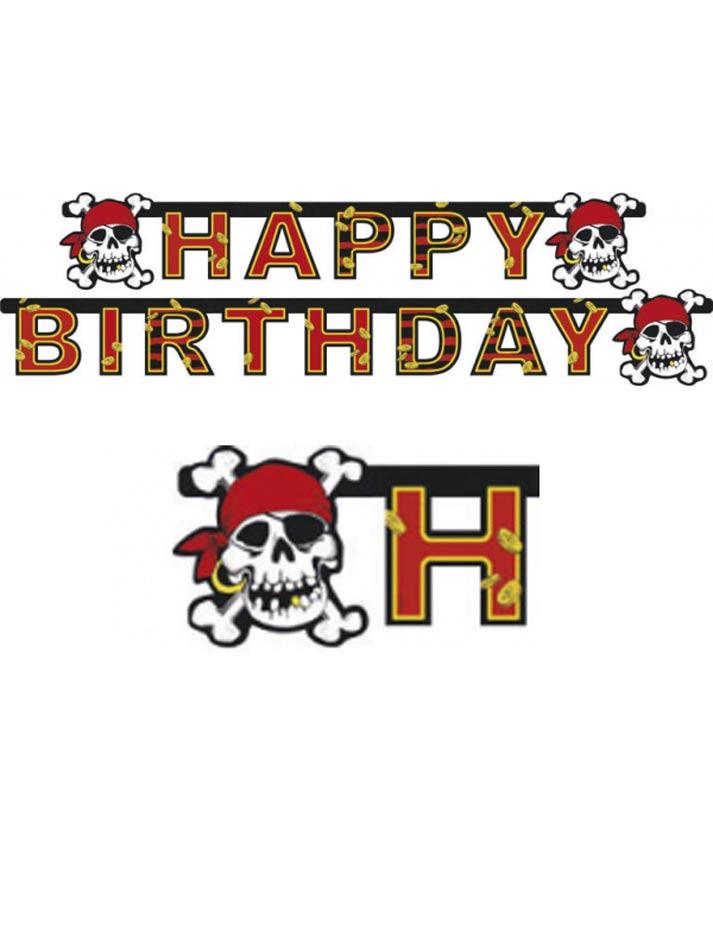 Jolly Roger Pirate Party Birthday Banner - 1.9m by Amscan 551942 available here at Karnival Costumes online party shop