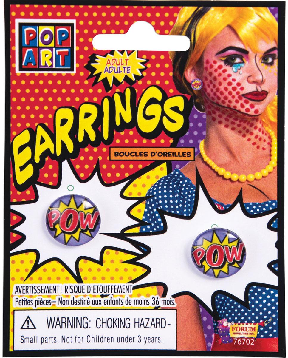 Pop Art Earrings by Forum Novelties 76702 available here at Karnival Costumes online party shop