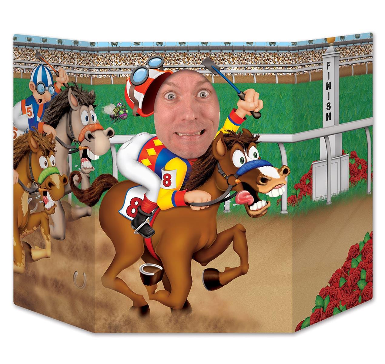 Horse Racing Photo Prop - 37" x  25" by Beistle 57958 available here at Karnival Costumes online party shop
