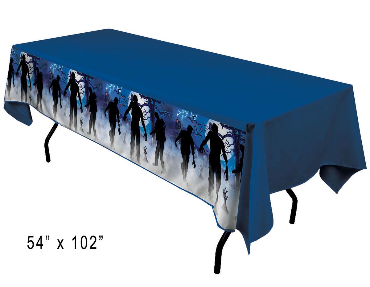Zombie Rising Plastic Table Cover - 54" x 108" by Forum Novelty 79141 available here at Karnival Costumes online Halloween party shop