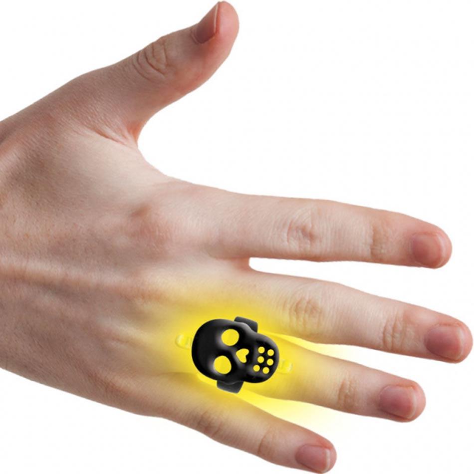 Glow Stick Skull Ring - 1.7cm by Amscan 394476 available here at Karnival Costumes online Halloween party shop