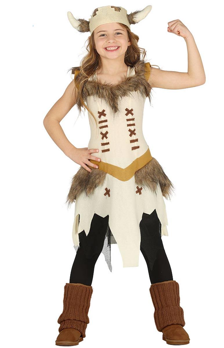 Viking Fancy Dress Costume for Girls in sizes small to xl by Guirca 87581 available here at Karnival Costumes online party shop