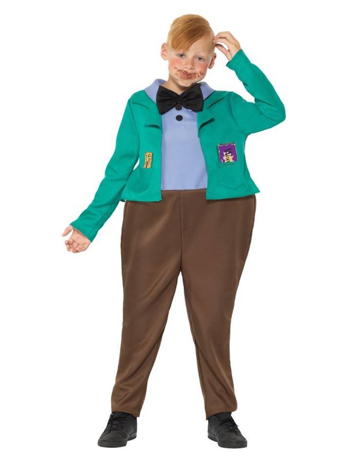 Augustus Gloop Fancy Dress Costume for Children by Smiffy 41544 available from a collection of characters here at Karnival Costumes online party shop