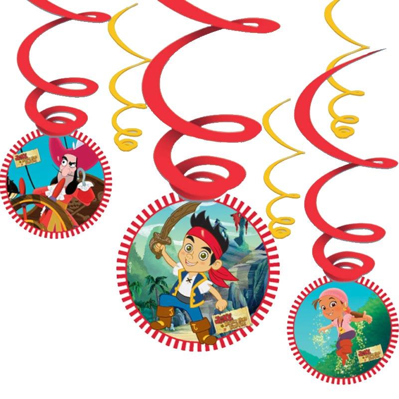 Jake & the Neverland Pirates Swirl Decorations Pk6 by Amscan 996393 available here at Karnival Costumes online party shop