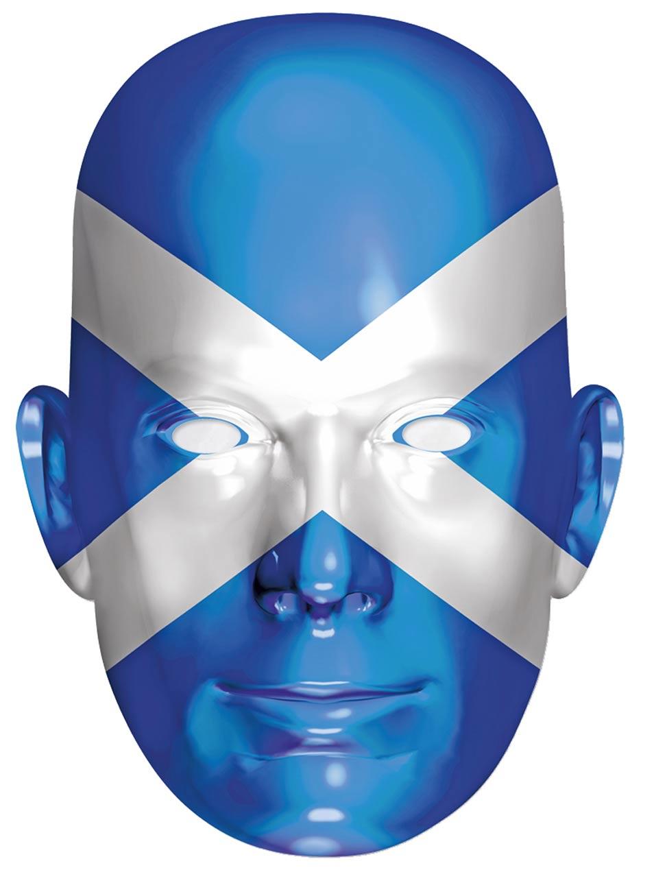 Scotland Flag Card Mask by Mask-erade SCOTL01 available from a collection of national country face masks here at Karnival Costumes online party shop