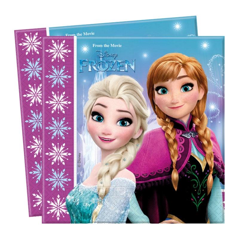 Disney Frozen Party Napkins 33cm - pk20 by Amscan 46779 available here at Karnival Costumes online party shop