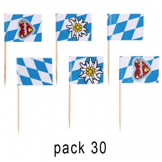 Bavarian Oktoberfest Flag Picks Pkt 30 by Amscan 998402 available here at Karnival Costumes online party shop