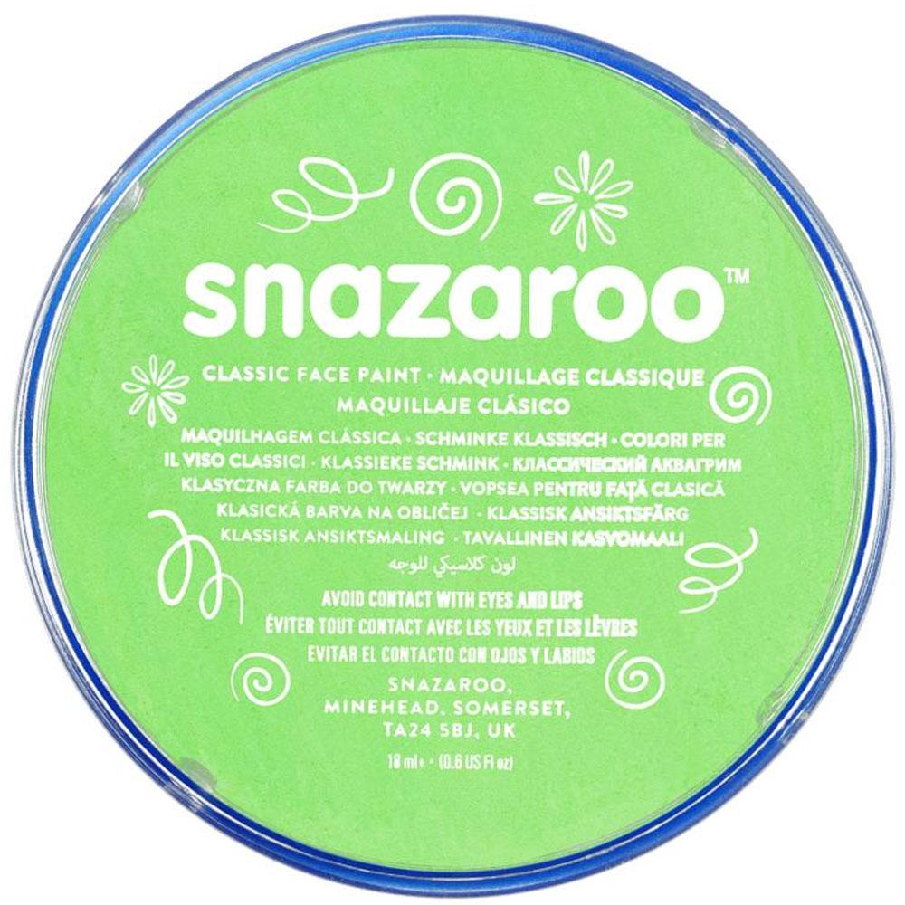 Snazaroo Lime Green face and body paint 18nl pot 1118433 available here at Karnival Costumes online party shop