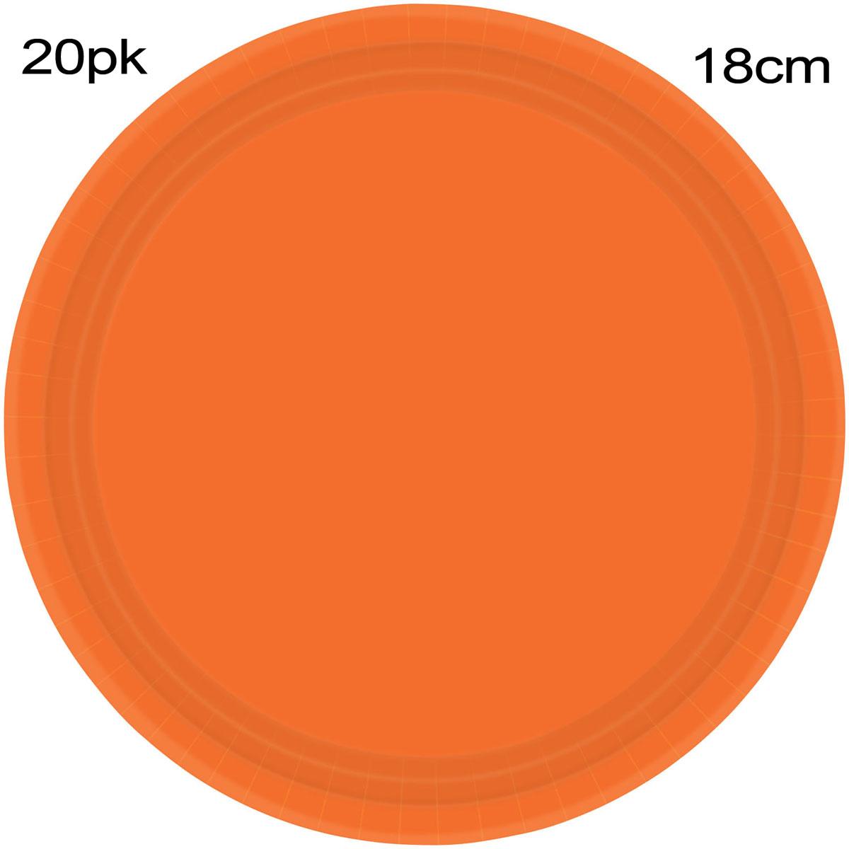 Pack 20 Orange Peel Paper Dessert Plates 18cm by Amscan 64015-05 available here at Karnival Costumes online party shop