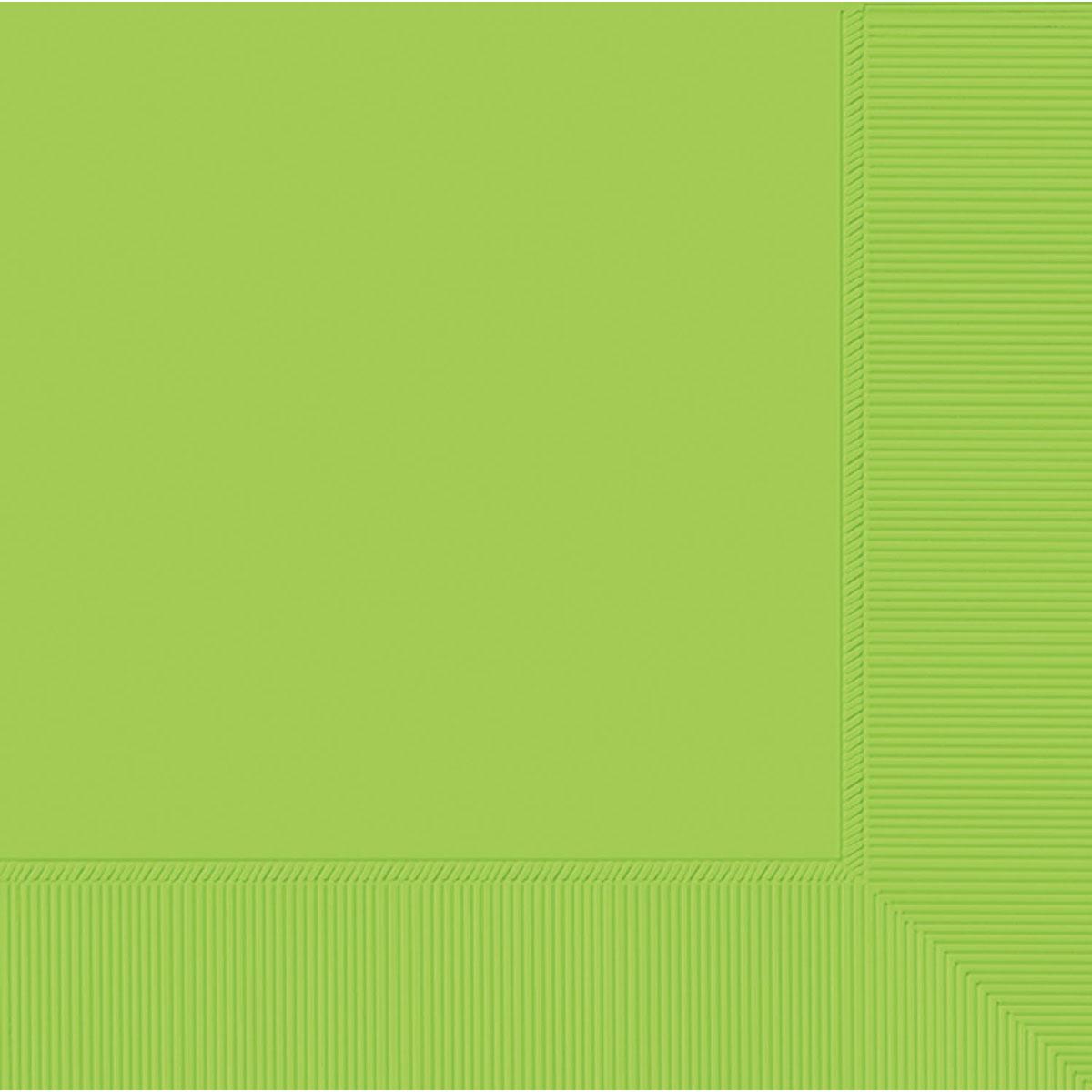 Pack of 20 Kiwi Green Beverage Napkins 2ply 23cm by Amscan 50220-53 available here at Karnival Costumes online party shop