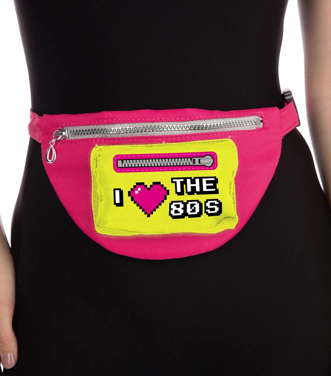 80's Neon Coloured Bumbag by Bristol Novelties BA3329 available here at Karnival Costumes online party shop