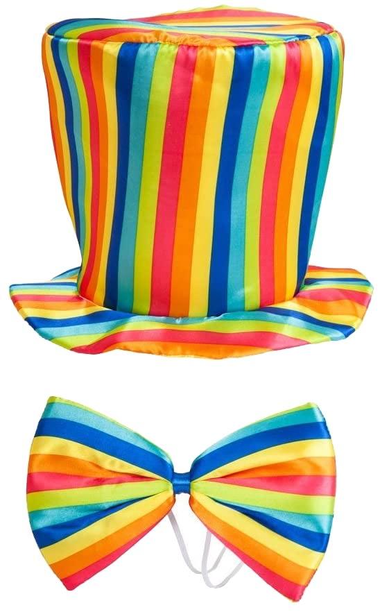 Rainbow Top Hat and Bow Tie Set by Wicked AC-9721 AC9721 available here at Karnival Costumes online party shop