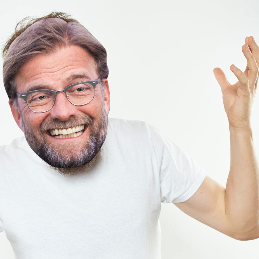 Become Jurgen Klopp Football Celebrity in this photo-realistic face mask by Mask-erade JKLOP01 available here at Karnival Costumes online party shop
