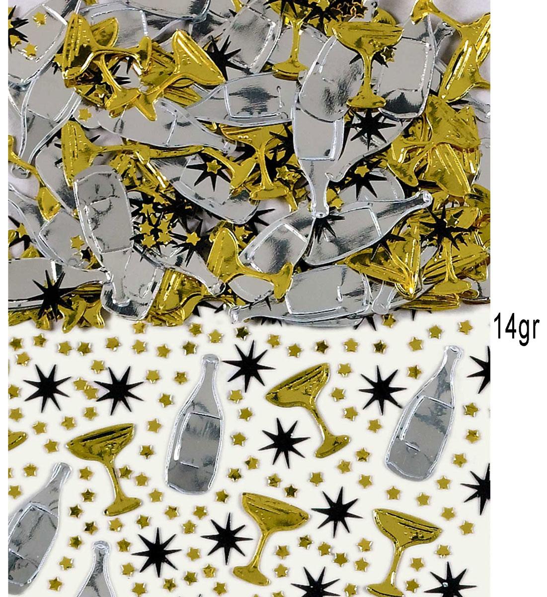 14gr pack of Champagne Celebration Confetti Mix by Amscan 9900847 available here at Karnival Costumes online party shop