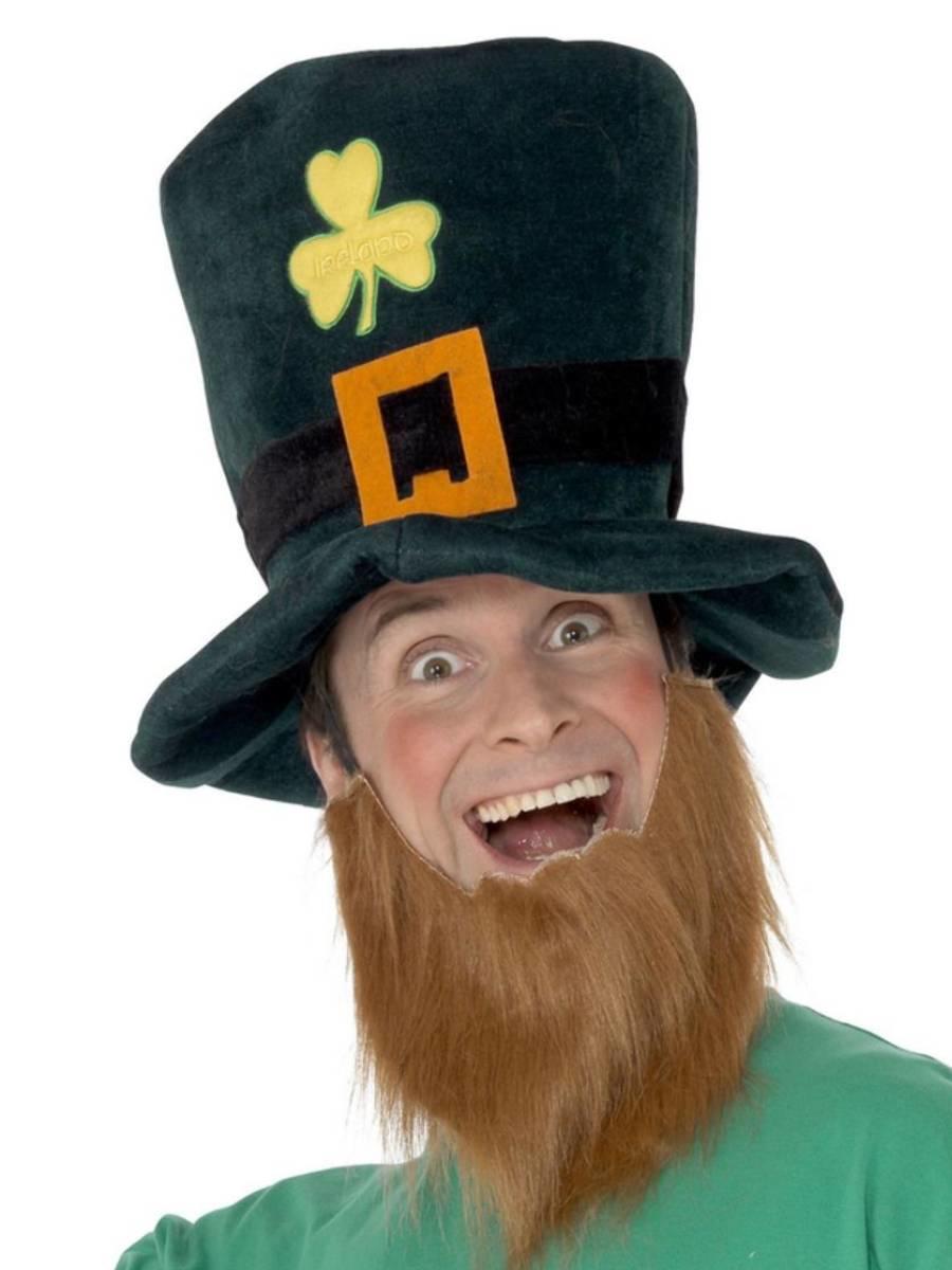 Leprechaun Hat with Beard for St Patrick's Day by Smiffys 25241 available here at Karnival Costumes online party shop