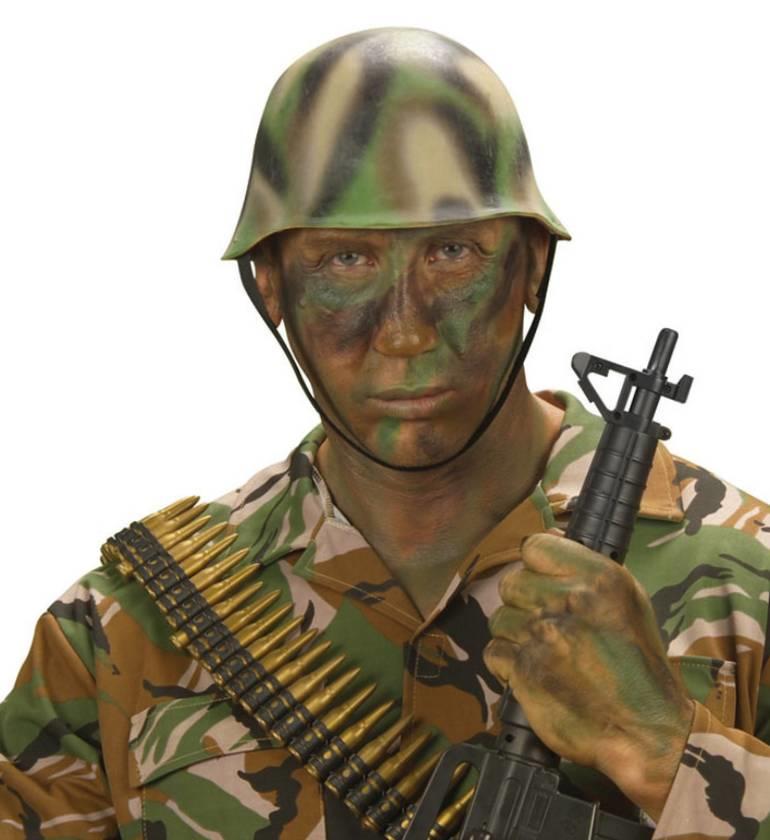 Adult Camo soolider's helmet by Widmann 6890A available here at Karnival Costumes online party shop
