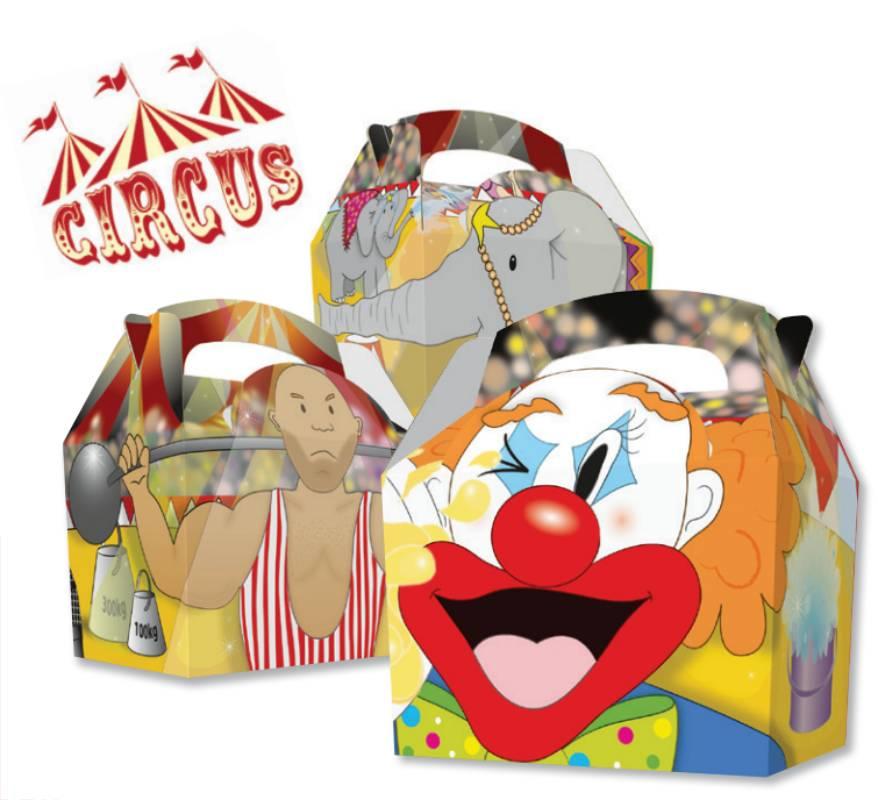 Circus Fun Party Boxes by Colpac 01MBCIRC available here at Karnival Costumes online party shop