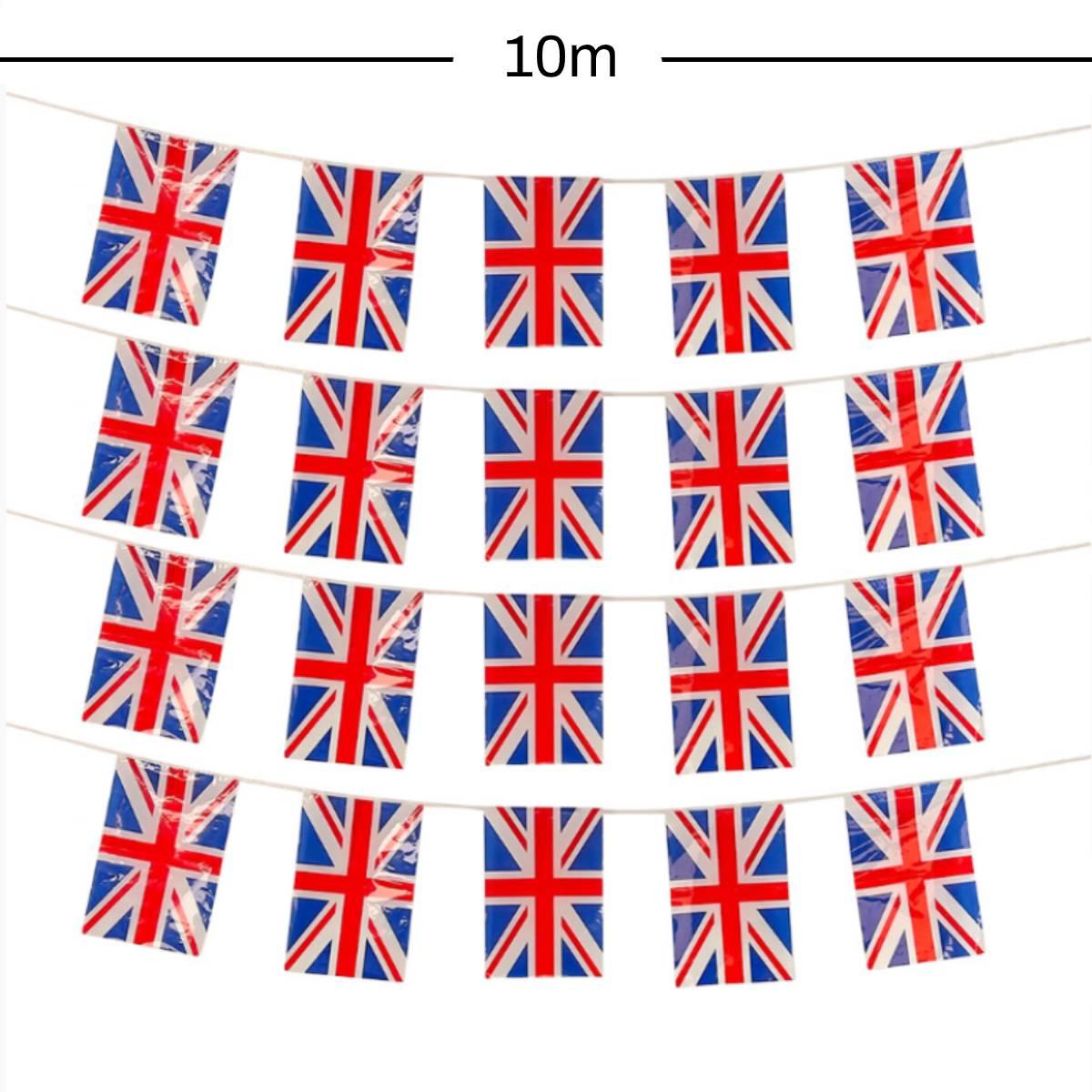 Great Britain Union Jack Flag 10m Bunting with 20 large flags by Wicked AC-9438 available here at Karnival Costumes online party shop