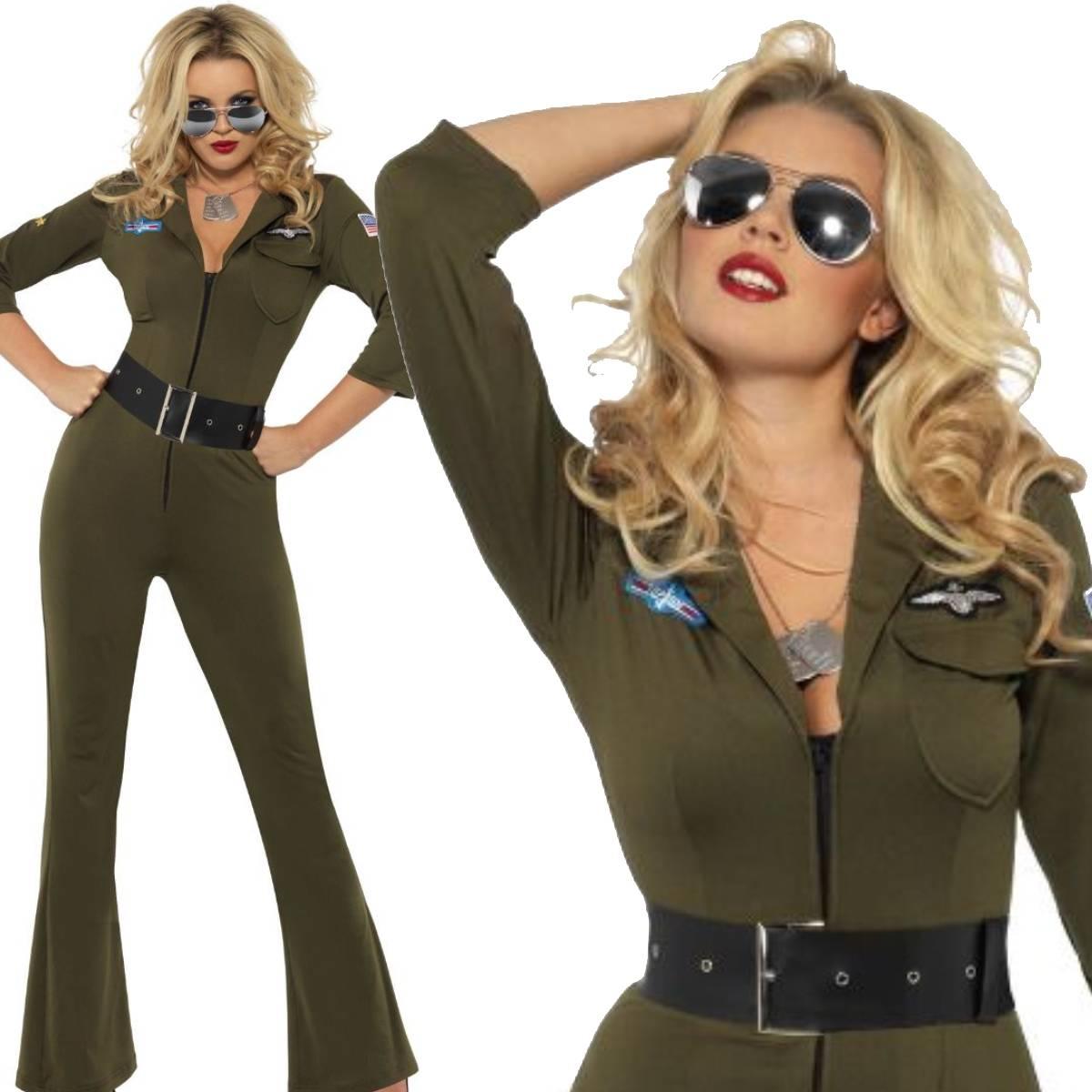 Top Gun Costume for Women by Smiffys 32811 available here at Karnival Costumes online party shop