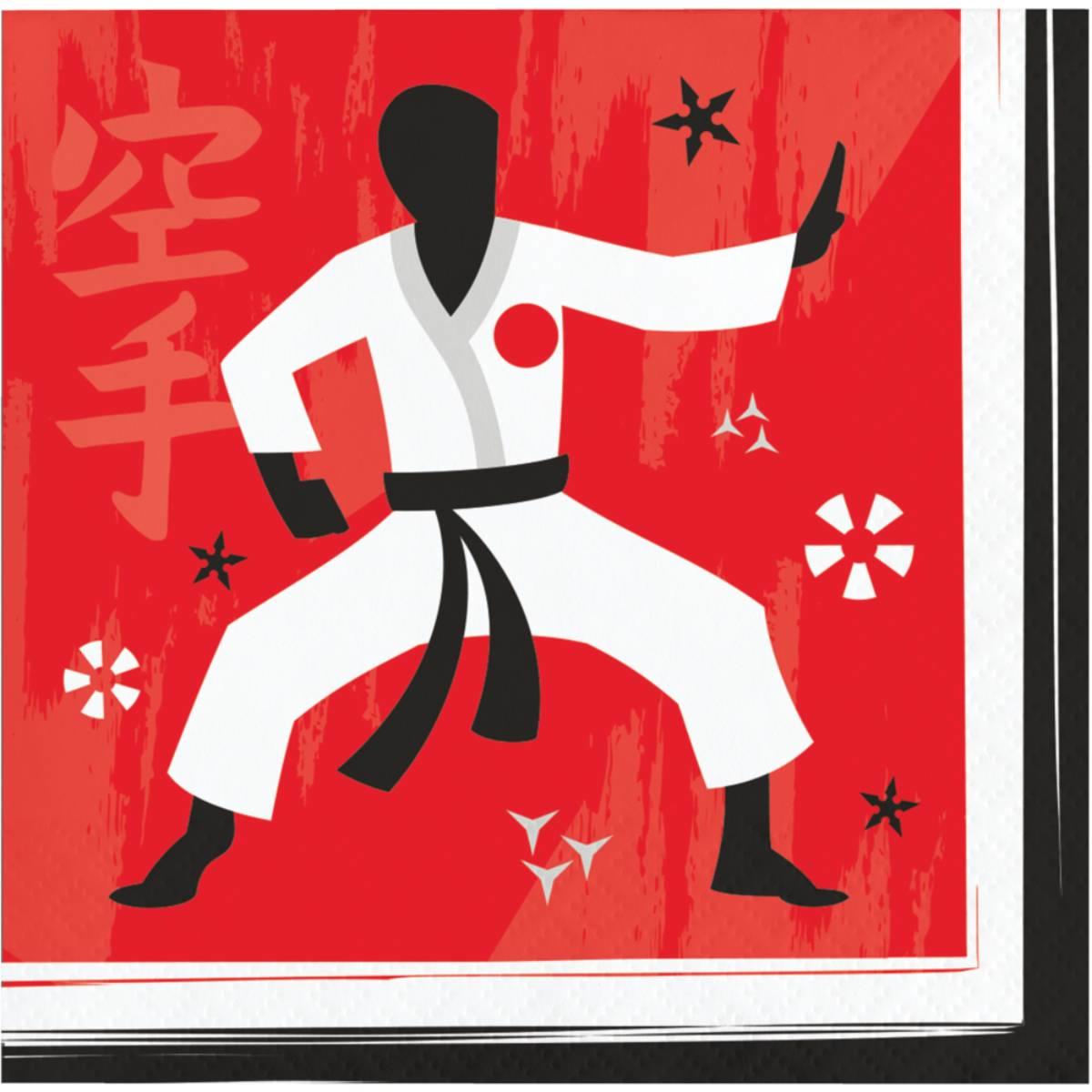 Karate Themed Beverage Napkins pk16 by Creative Converting 346245 available here at Karnival Costumes online party shop