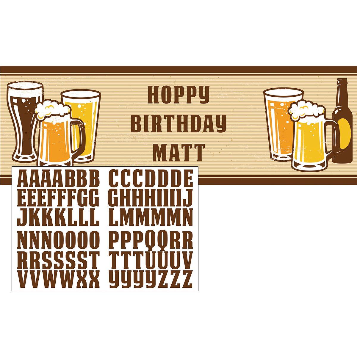 Cheers and Beers Party Banner for Personalisation 60" by Creative Converting 325079 available here at Karnival Costumes online party shop