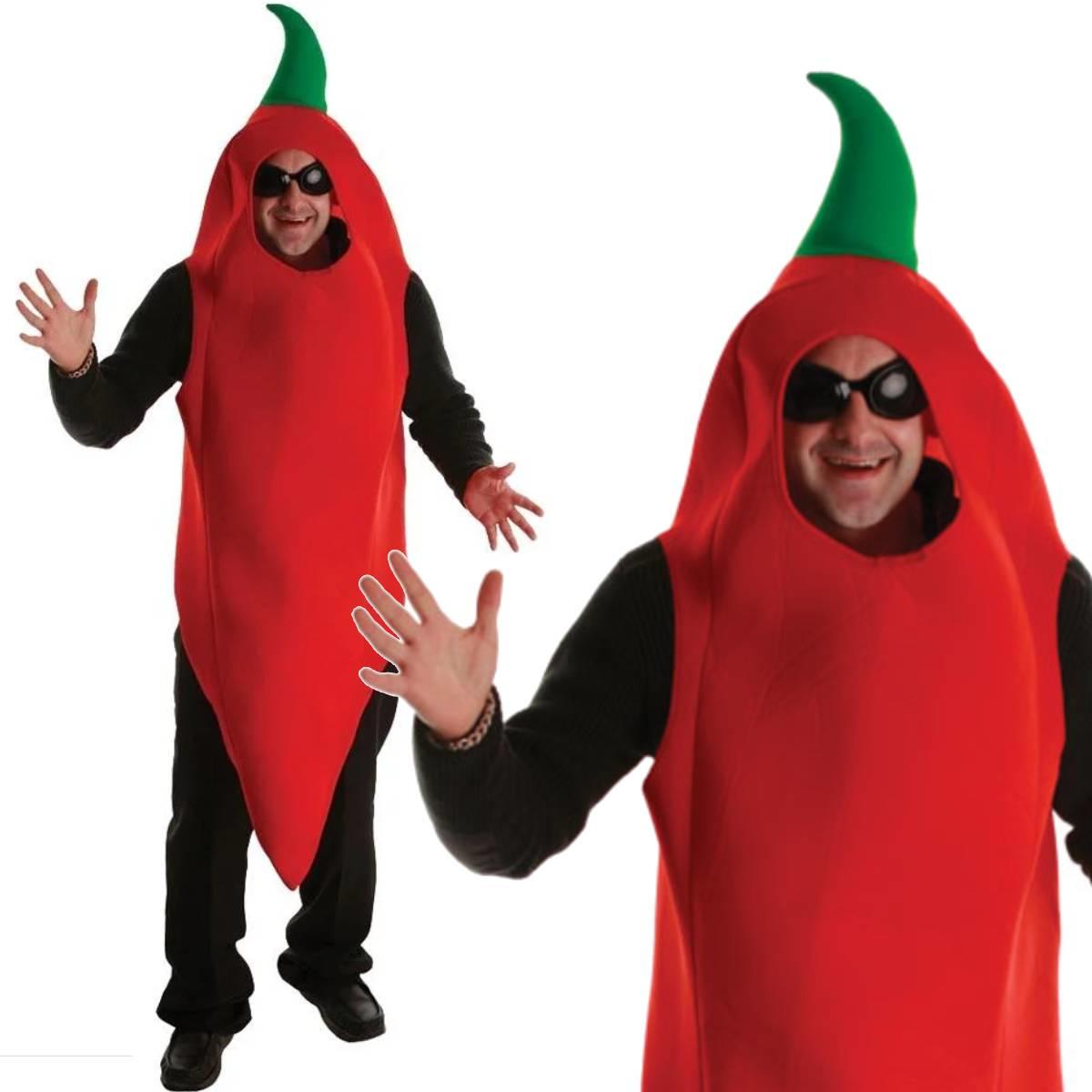 Adult funny Vindaloo Chili Pepper Costume for adults by Wicked FN8606 available from a collection of chilli pepper outfits (oh yes) here at Karnival Costumes online party shop