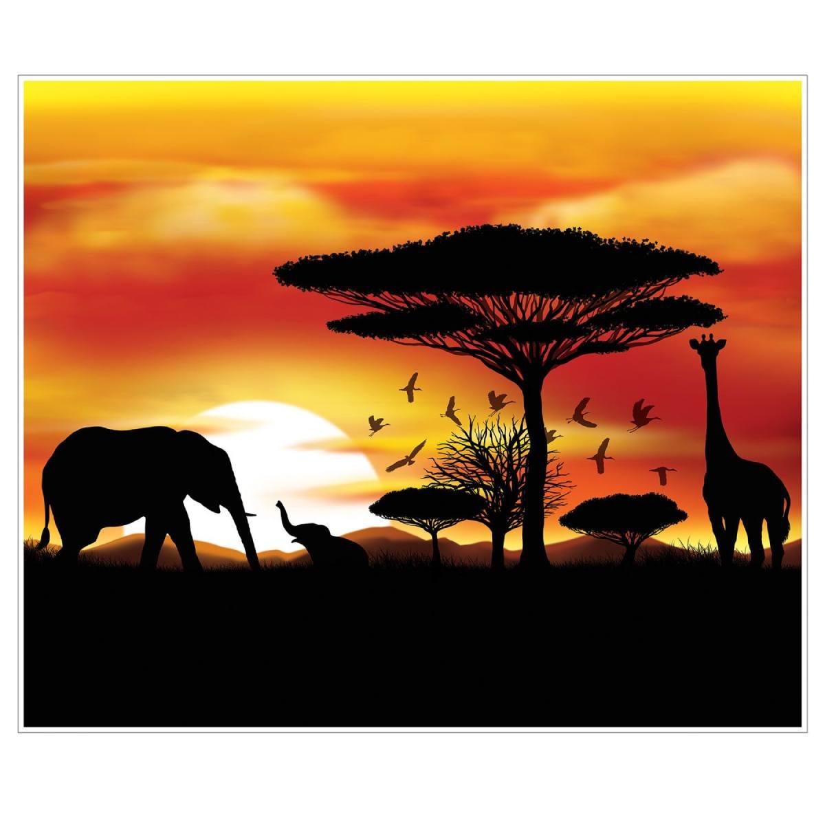 African Safari Insta-Mural 5ft x 6ft by Beistle 53046 available in the UK here at Karnival Costumes online party shop