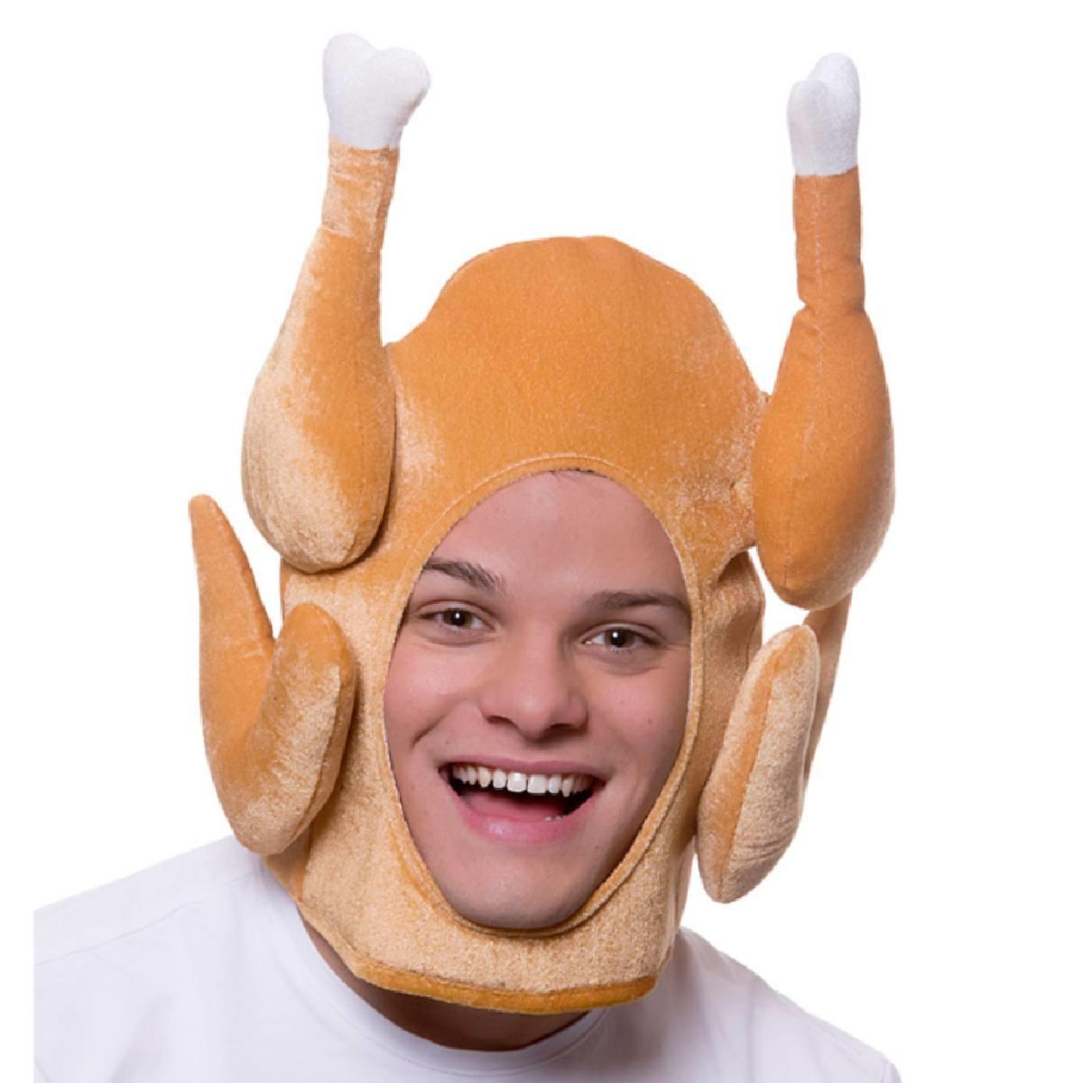 Adult's Novelty Open Faced Christmas Turkey Hat by Wicked XM-4683 available here at Karnival Costumes online Christmas party shop