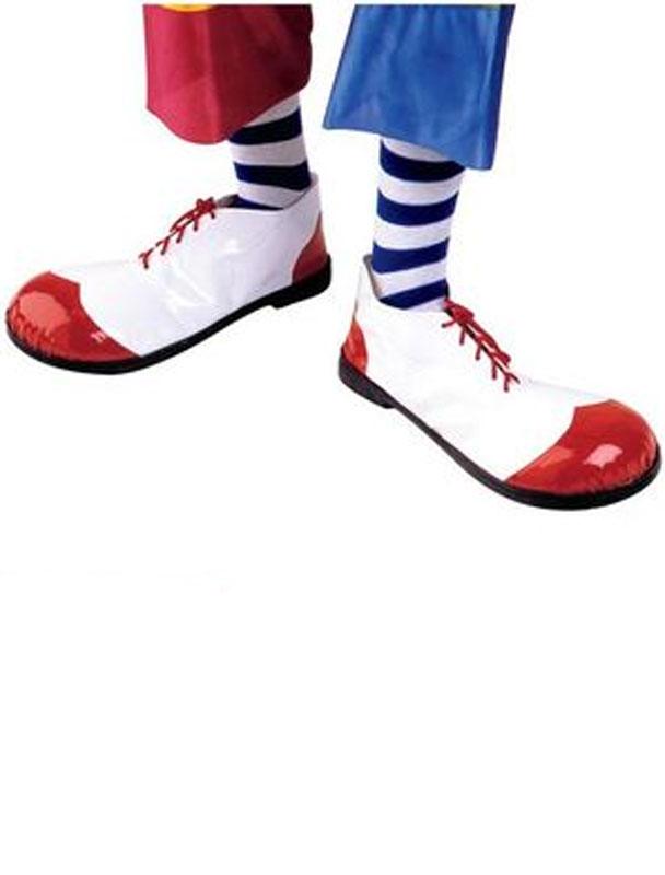 Professional Red and White Clown Shoes by Widmann 1820S available at Karnival Costumes