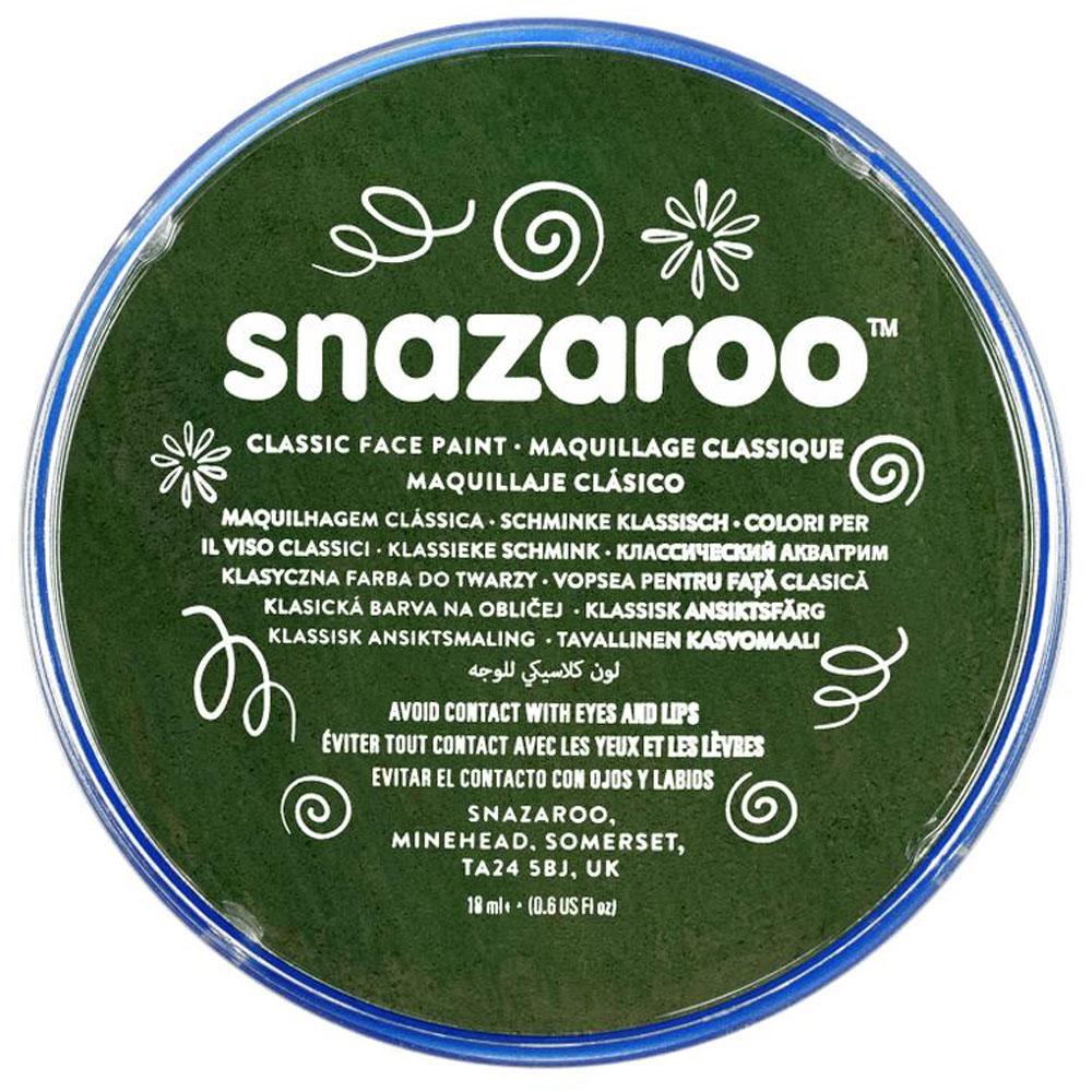 Dark Green Face and Body Paint 18ml by Snazaroo 1118455 available here at Karnival Costumes online party shop