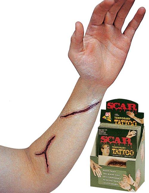 Long Slashes from our Temporary Tattoo Scar Range by Widmann 4088T -available here at Karnival Costumes online party shop