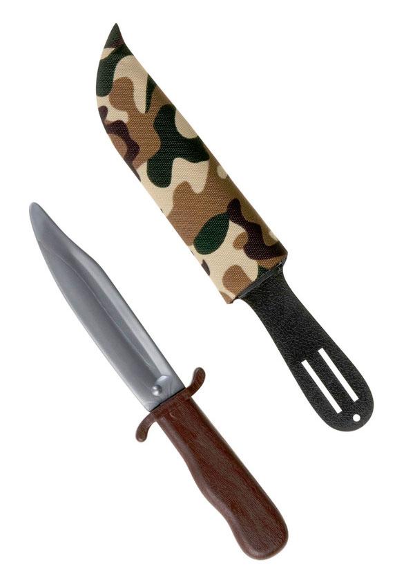Army Costume Dagger in Camouflage Scabbard by Widmann 6985D available here at Karnival Costumes online party shop
