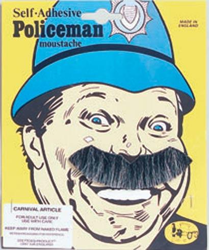 Policeman's Moustache - Black/Grey