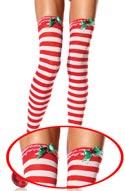 Leg Avenue Christmas Stockings with Velvet and Ruffled Trim - detail