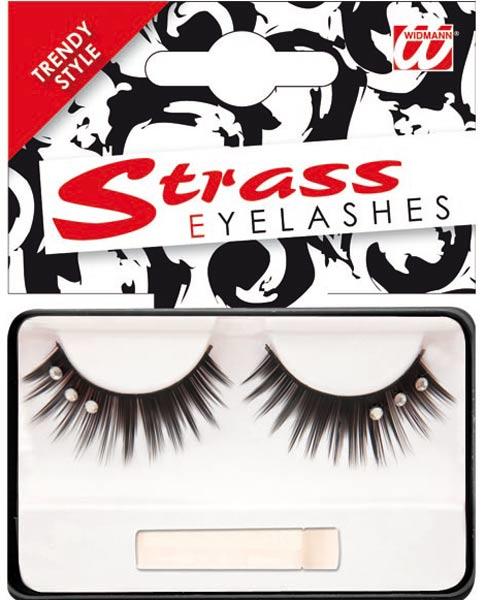 Eyelashes - Black with Clear Crystals
