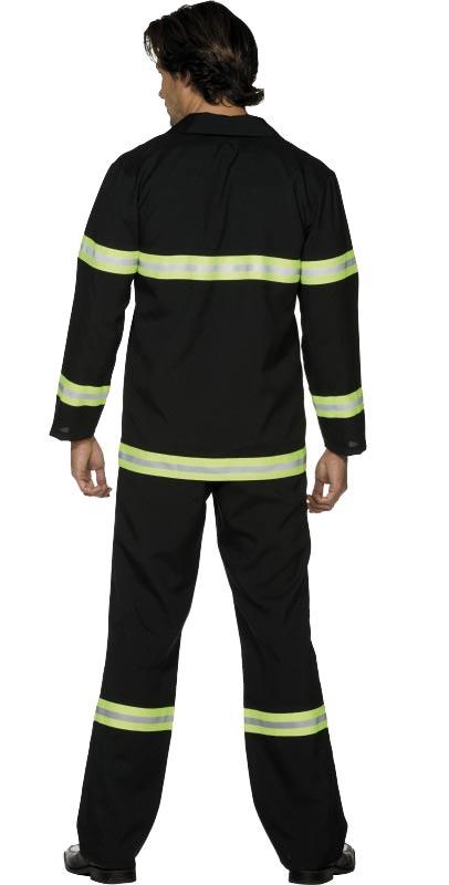 UK Firefighter Fancy Dress Costume - Back View  by Smiffy 31693 available here at Karnival Costumes online party shop
