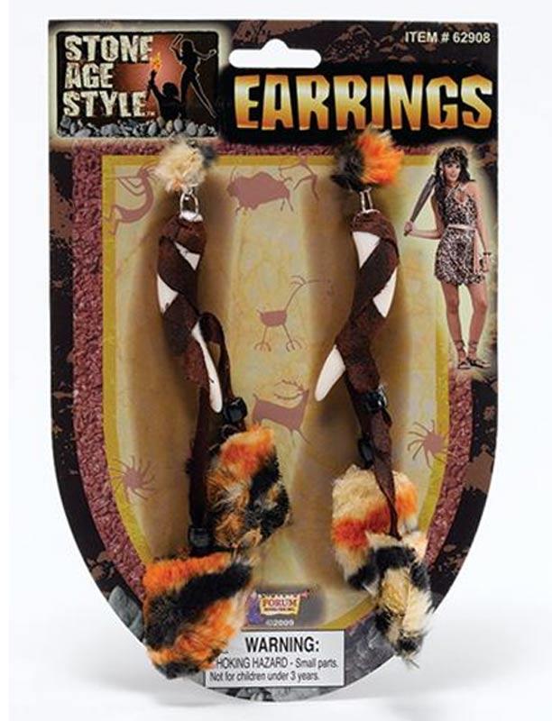 Stoneage Long Tooth Earrings by Forum Novelties 62908 on sale at Karnival Costumes