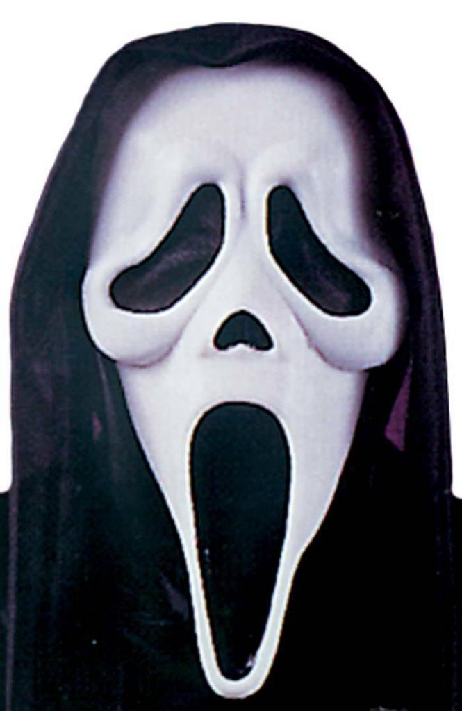 SCREAM Movie Mask Classic Ghost Face movie mask with shroud by Fun World 9206S available here at Karnival Costumes online party shop