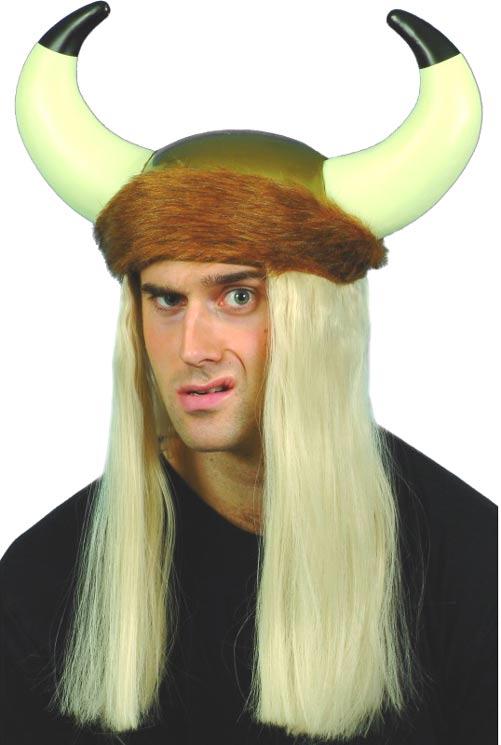 Viking Helmet with Long Blonde Hair