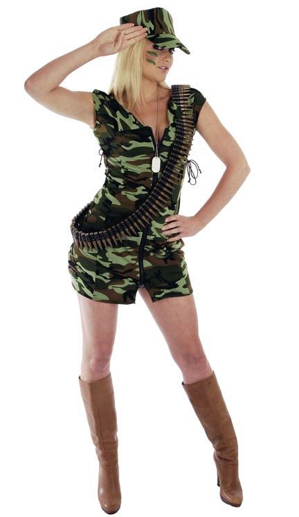 GI Jane Army Girl Fancy Dress Costume
