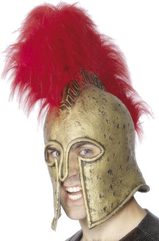 Deluxe Spartan Helmet - Rubber with Red Plume