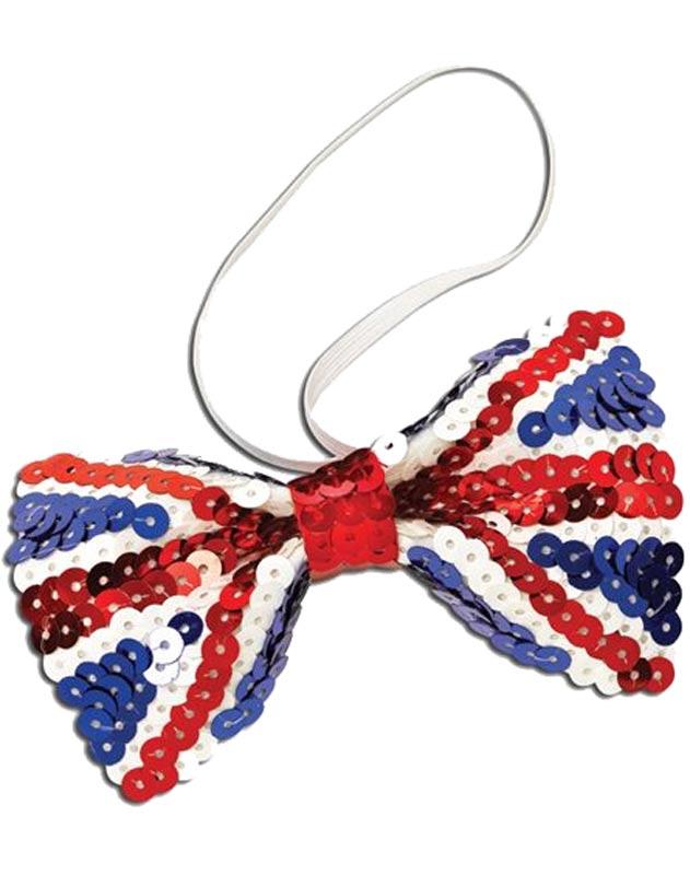 Union Jack Sequined Bow Tie