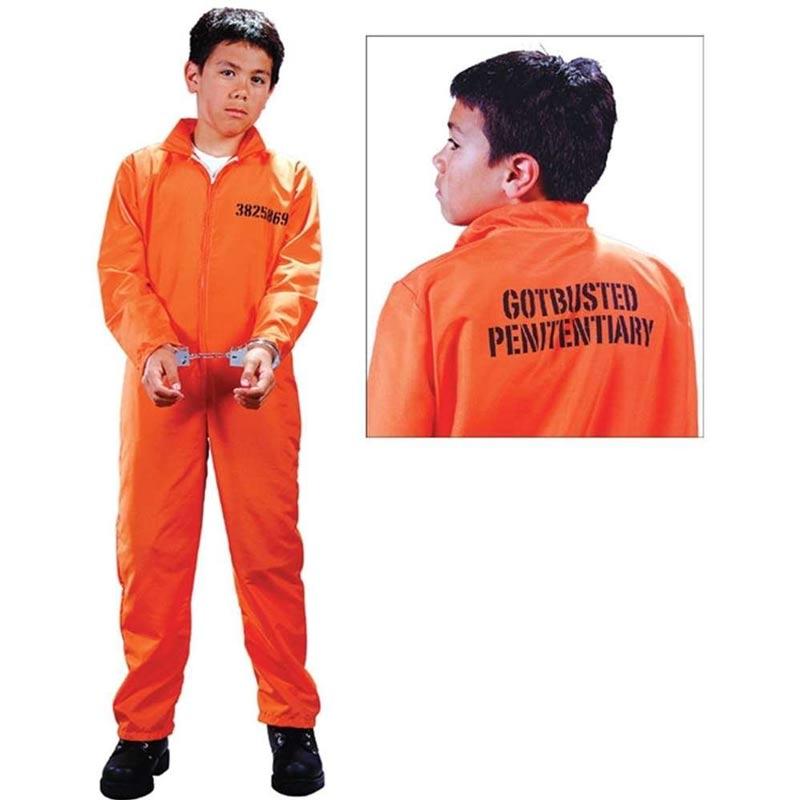 Boy's US Style  Busted Convict fancy dress by Fun World 3590 available in the UK here at Karnival Costumes online party shop