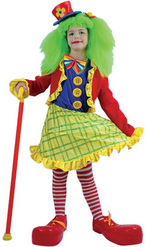 Crazy Clown Fancy Dress Costume for girls from a huge collection of childrens clown outfits at Karnival Costumes your dress up sopecialists www.karnival-house.co.uk